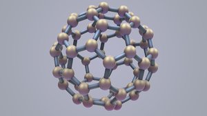 carbon structure fullerene 3D model