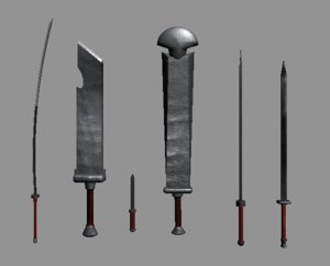 sword set dagger 3D model