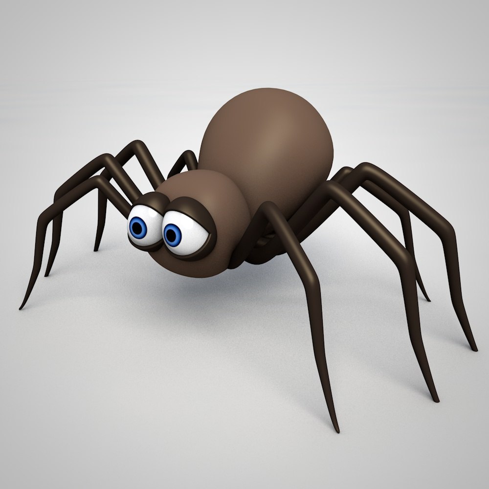 3D simple cartoon spider TurboSquid 1502961