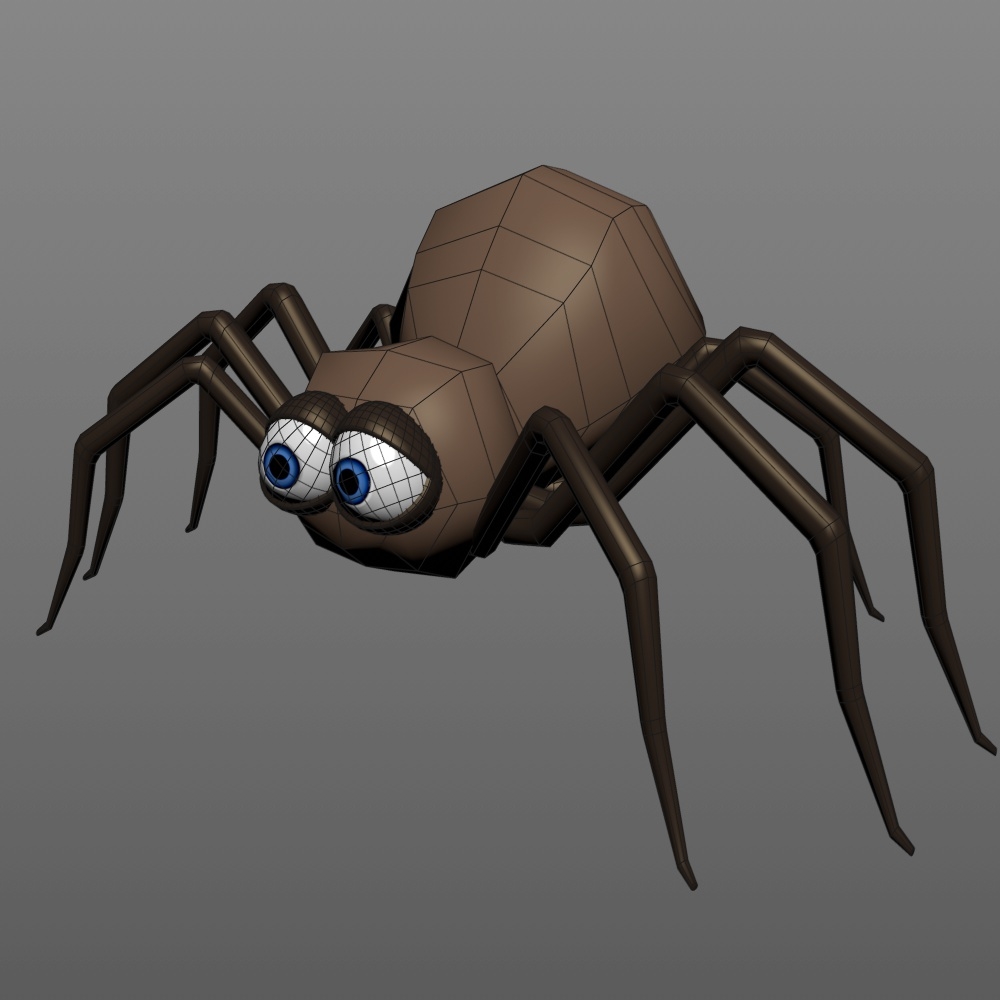 3D simple cartoon spider TurboSquid 1502961