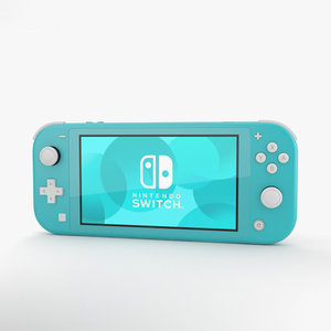 3D nintendo switch turquoise model