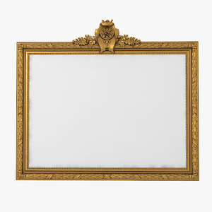 3D realistic baroque picture frame model