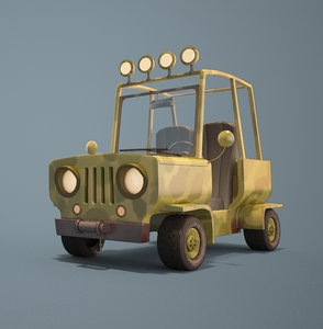 3D cartoon jeep