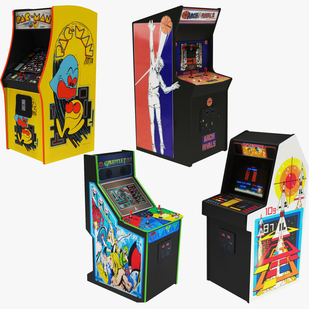 4 retro arcade machine model - TurboSquid 1503707