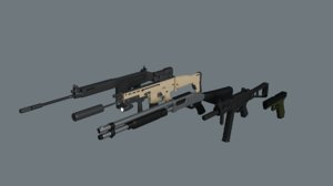 3D weapons pack model