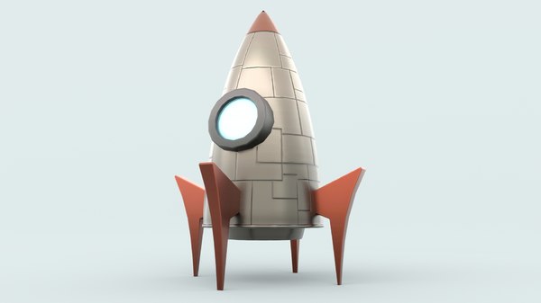 3D model cartoon rocket