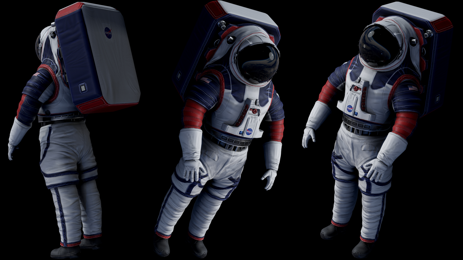 nasa 2024 xemu moon spacesuit3d模型