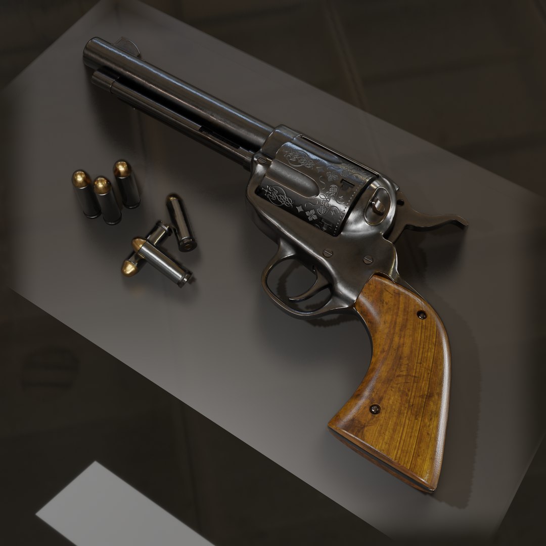 3D revolver modeled blender - TurboSquid 1504488