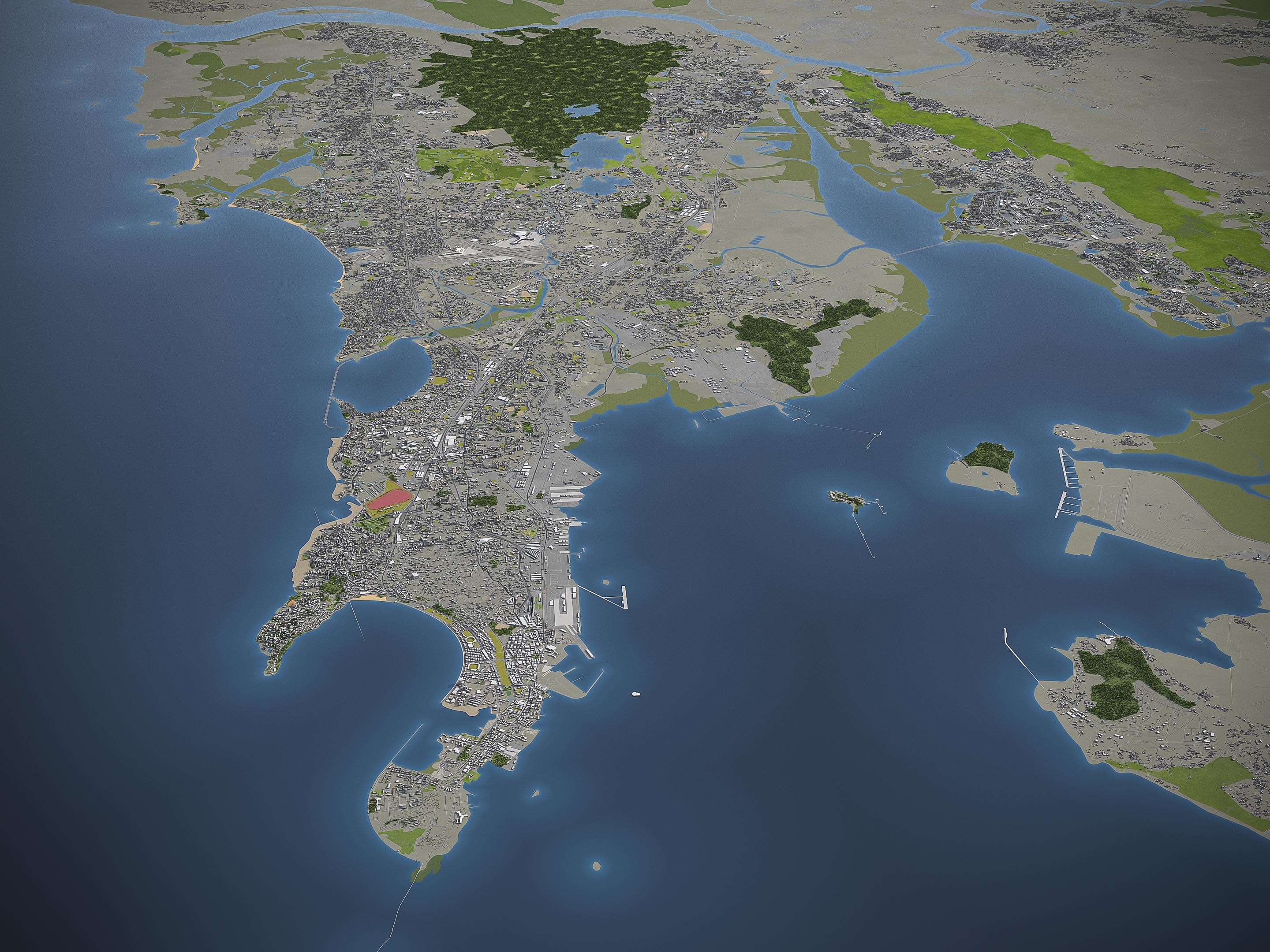 3d city mumbai surrounding