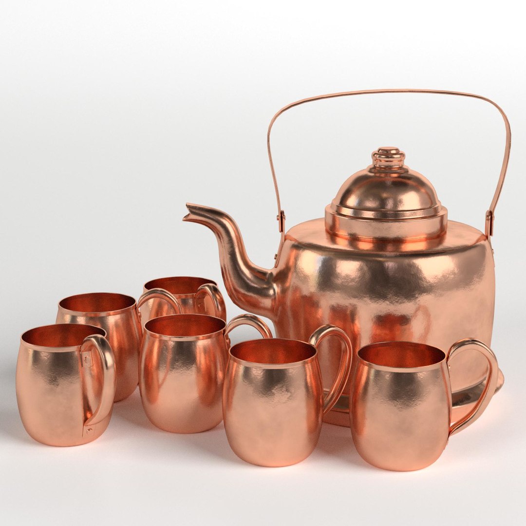 3D copper kettle mugs TurboSquid 1401735