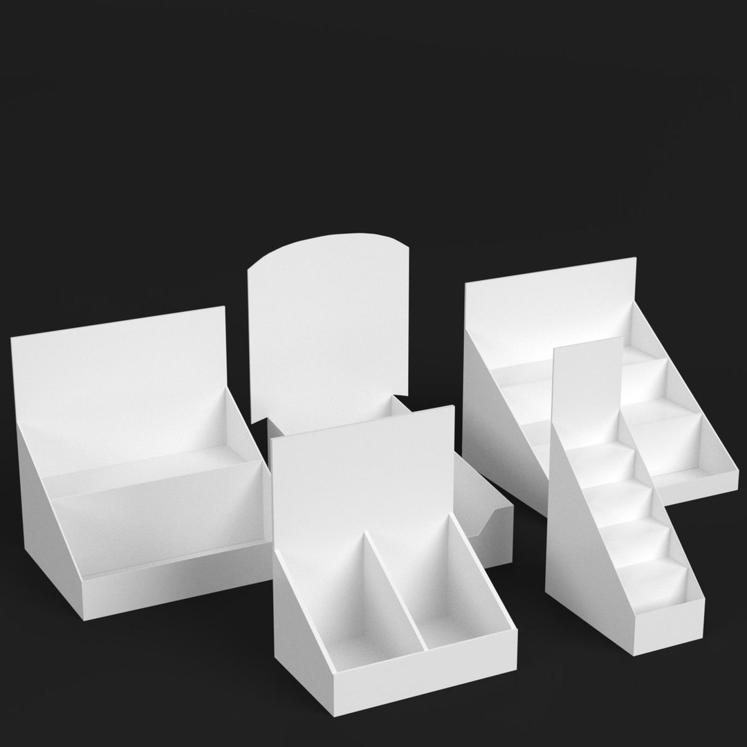 3D counter display mockups model TurboSquid 1486193