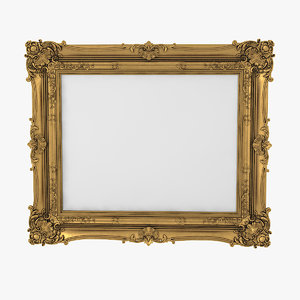 3D realistic baroque picture frame