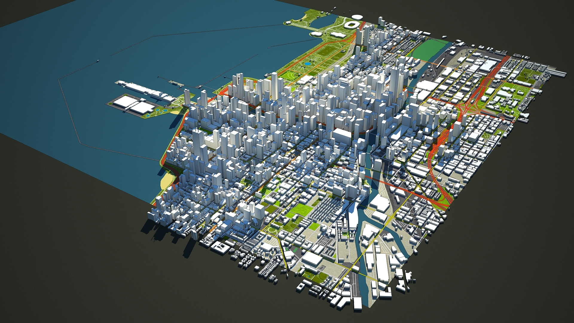 chicago downtown 3d model