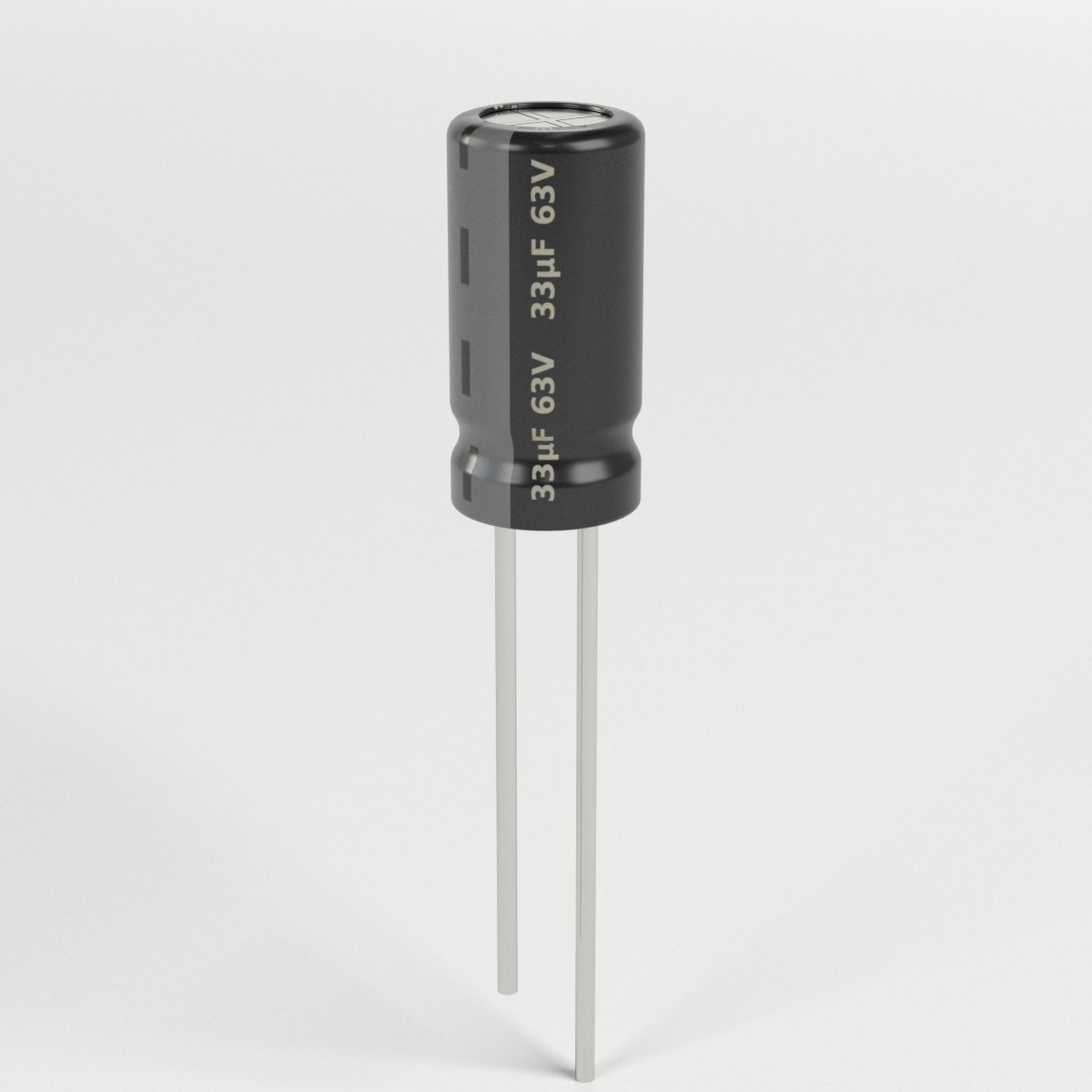 electrolytic capacitor 3d model