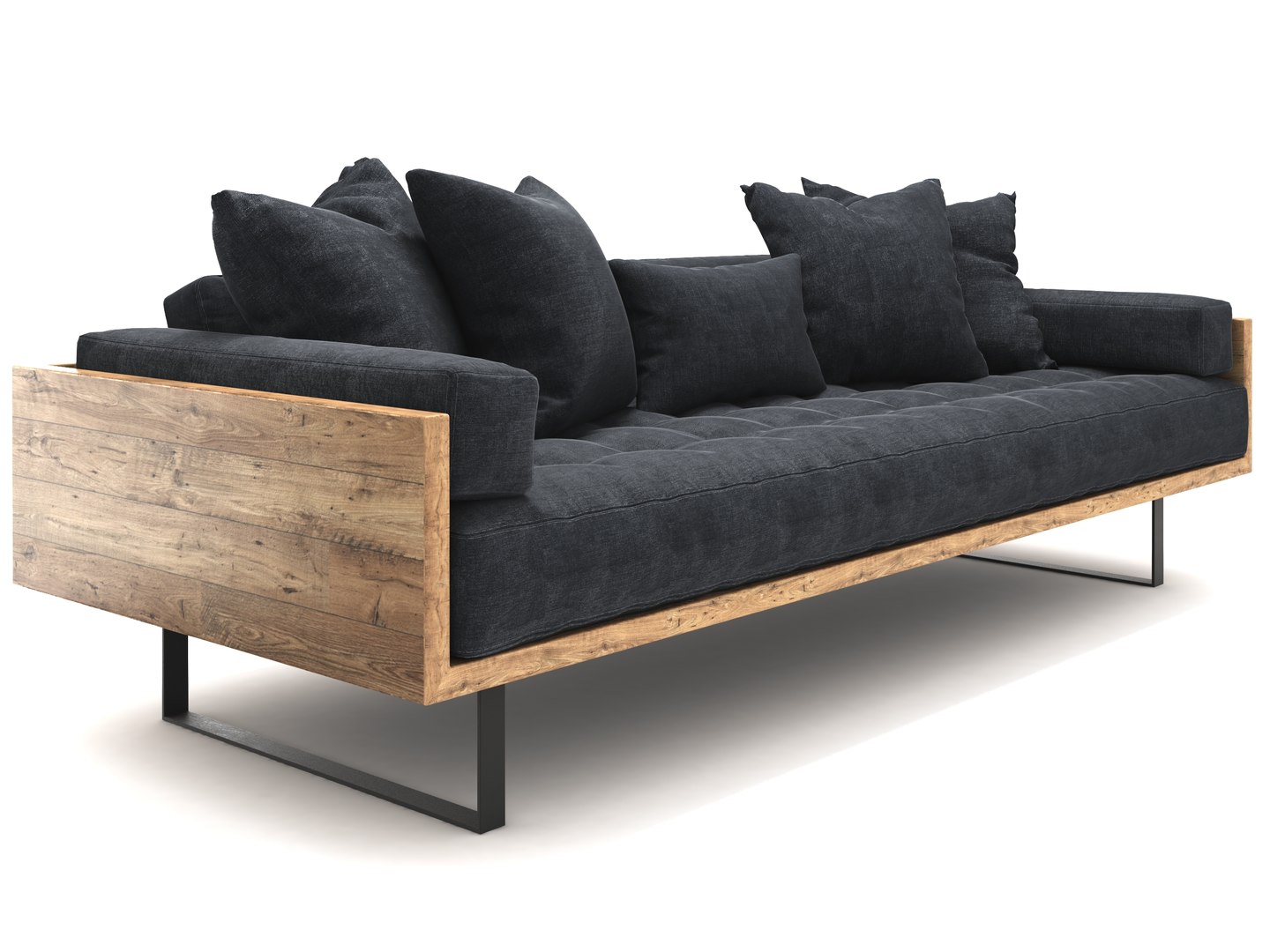 Sofa reclaimed wood model TurboSquid 1505043
