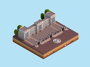 3D cartoon buckingham palace
