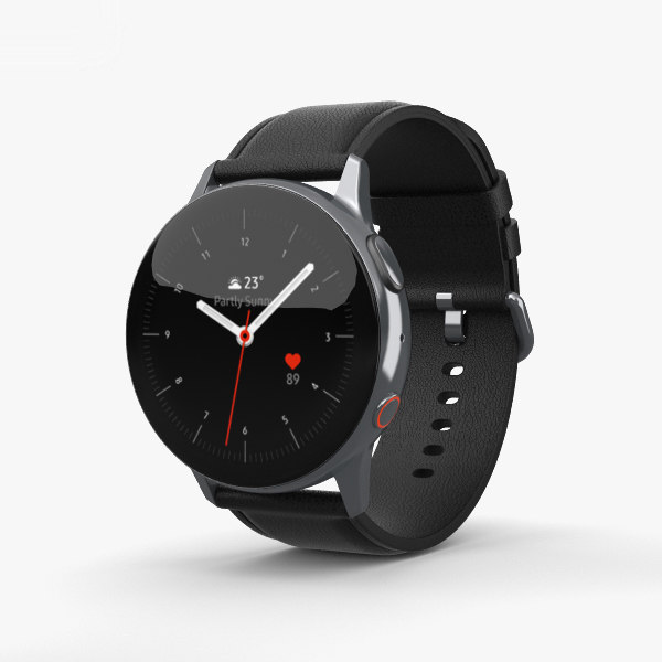 Samsung Galaxy Watch Active 2 40mm Stainless Steel Silver 3d Modell Turbosquid 1505165