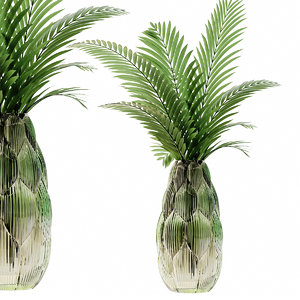 exotic green glass vase 3D model