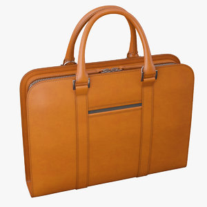3D leather briefcase model
