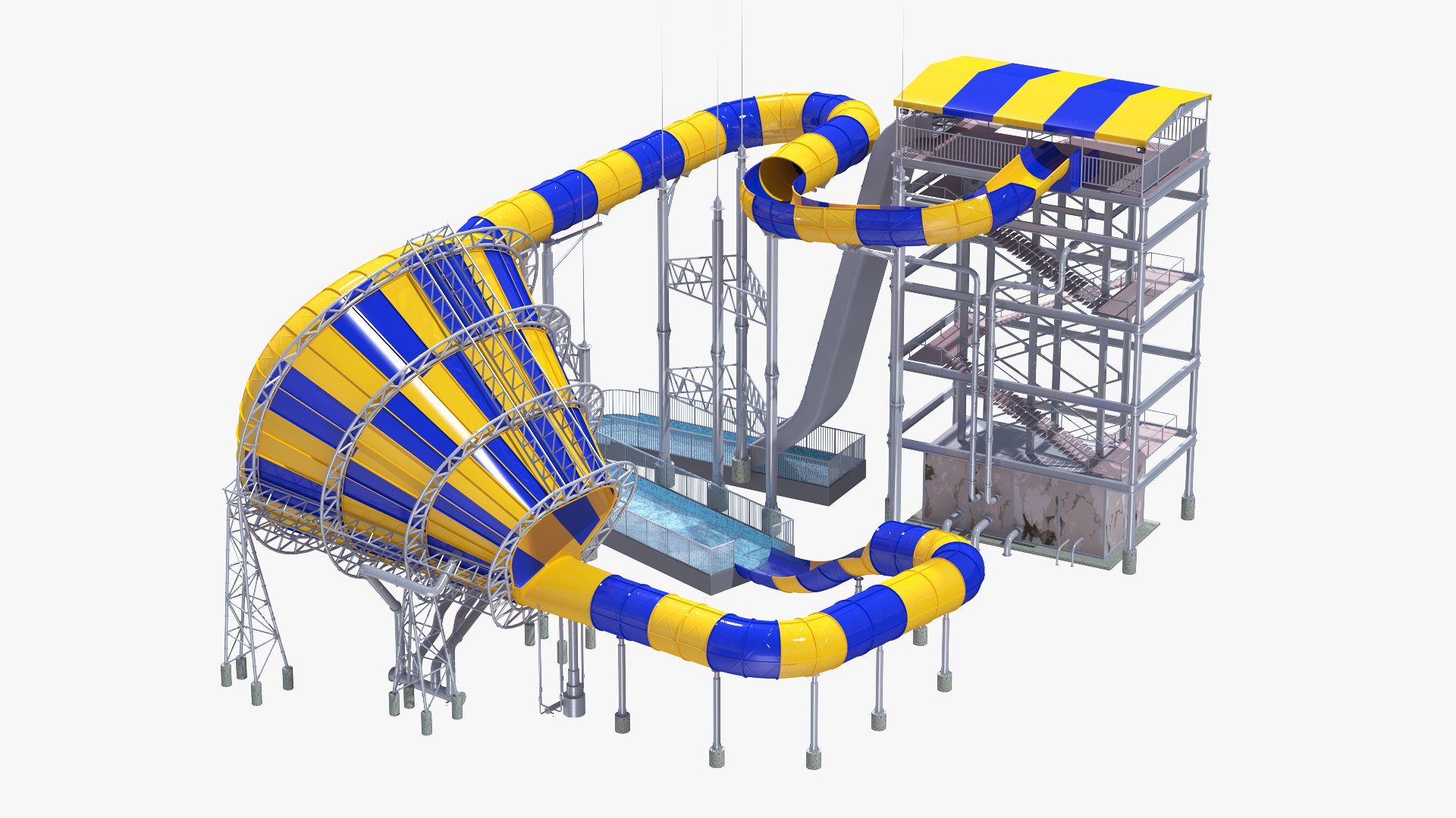 3D abyss funnel water slide model - TurboSquid 1505558