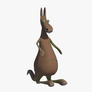 3D kangaroo cartoon toon