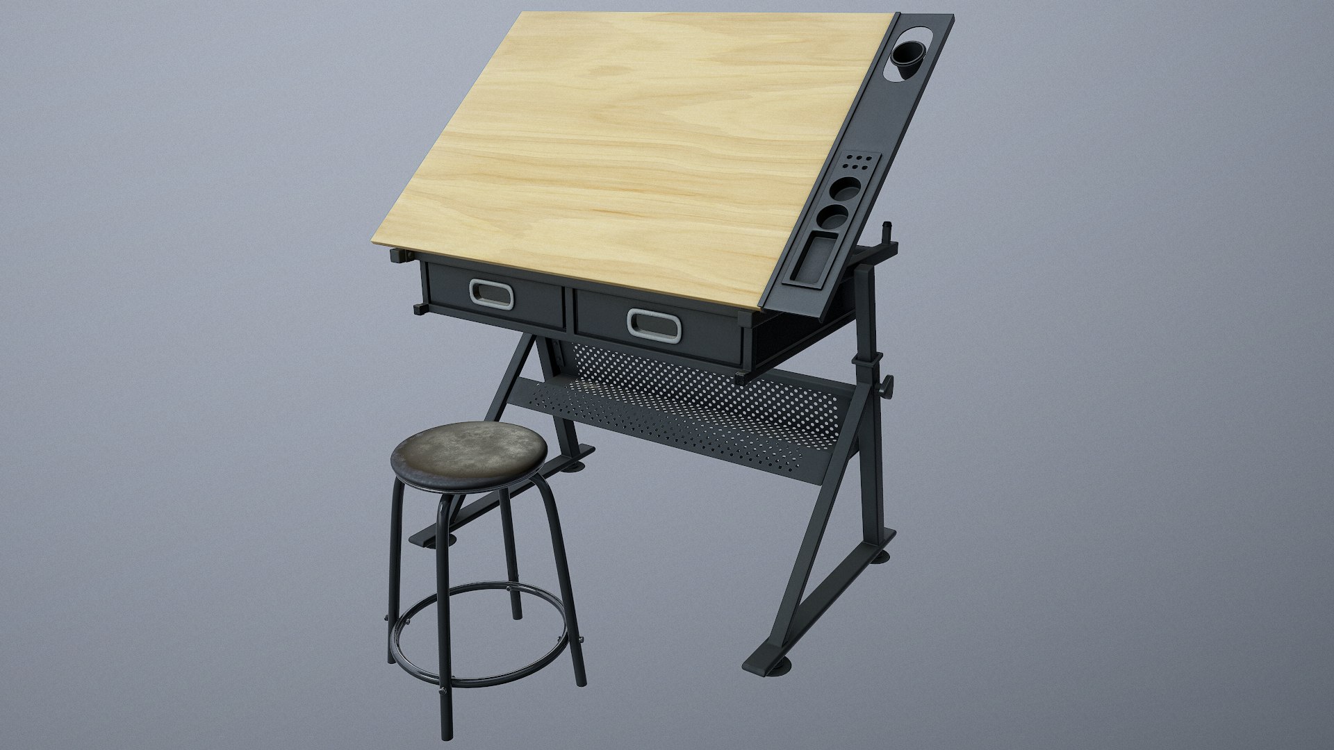 3D drawing board craft table TurboSquid 1505849
