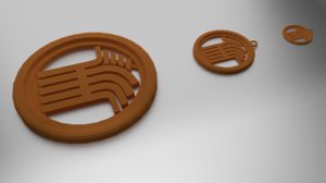 3D coaster pendant