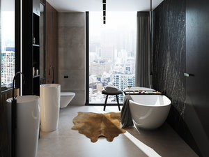 3D model interior bath bathroom