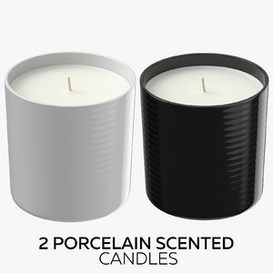 2 porcelain scented candles 3D model