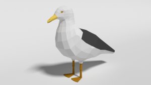 3D model seagull blender