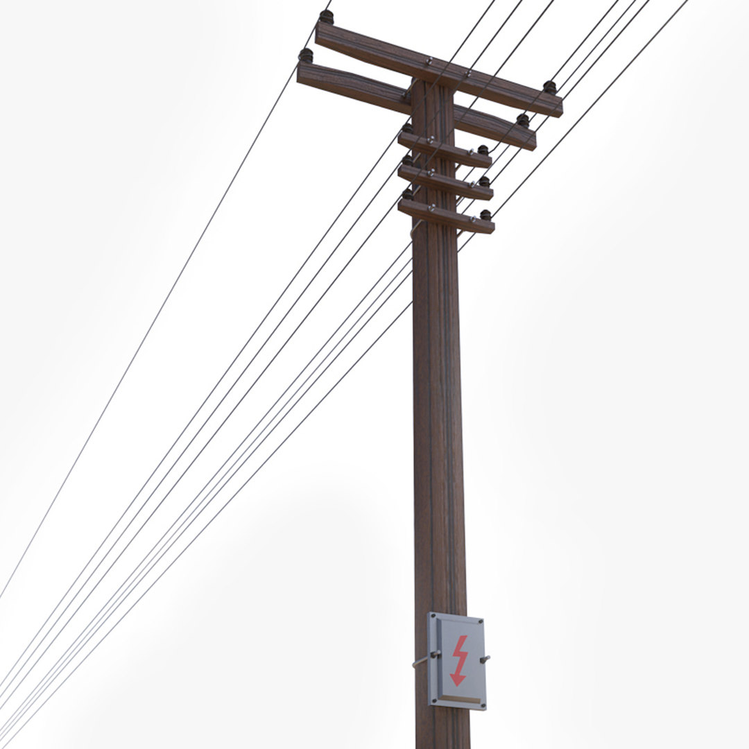 Telephone poles 3D - TurboSquid 1152144