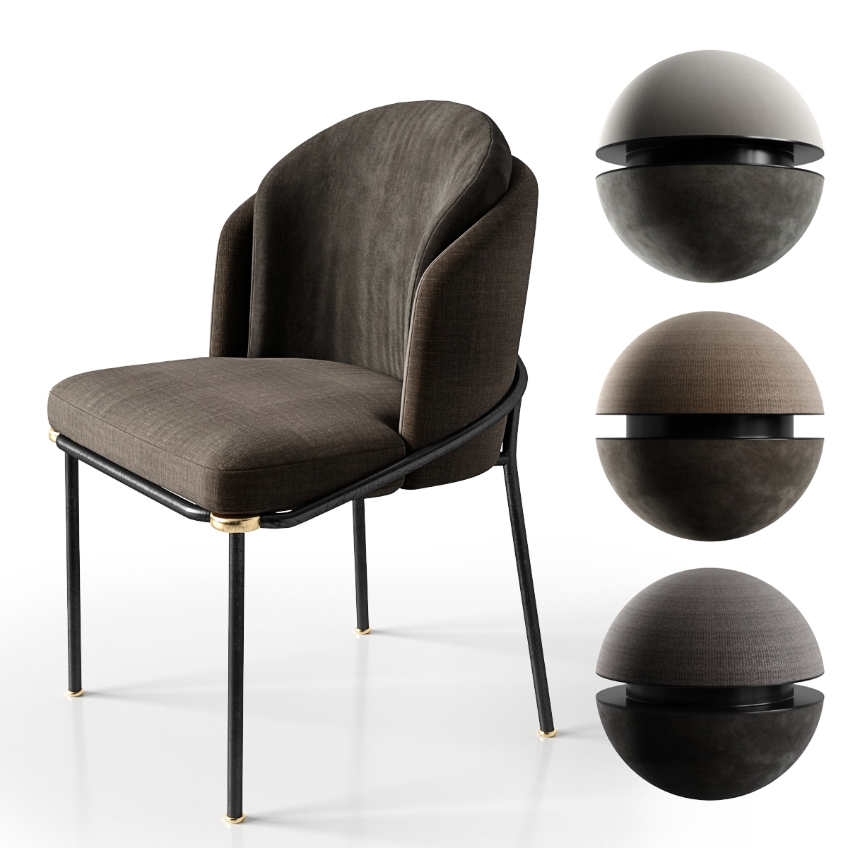 3d Chair Fil Noir Minotti Turbosquid 1506548