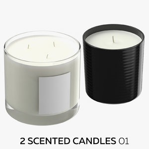 2 scented candles 01 3D model
