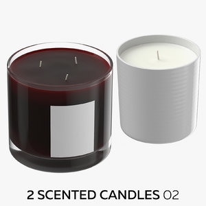 2 scented candles 02 3D model