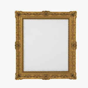 realistic baroque picture frame 3D