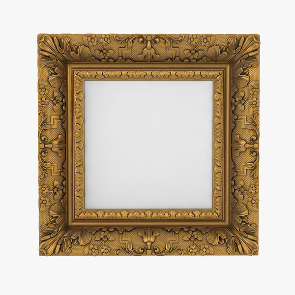 realistic baroque picture frame 3D model