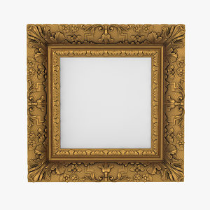 realistic baroque picture frame 3D model