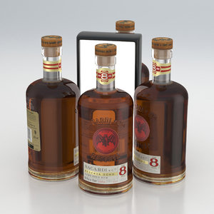 3D alcohol bottle rum