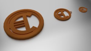 3D coaster pendant