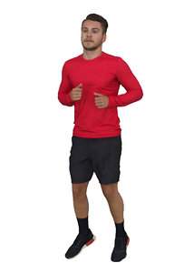 3D scanned sporting man red model