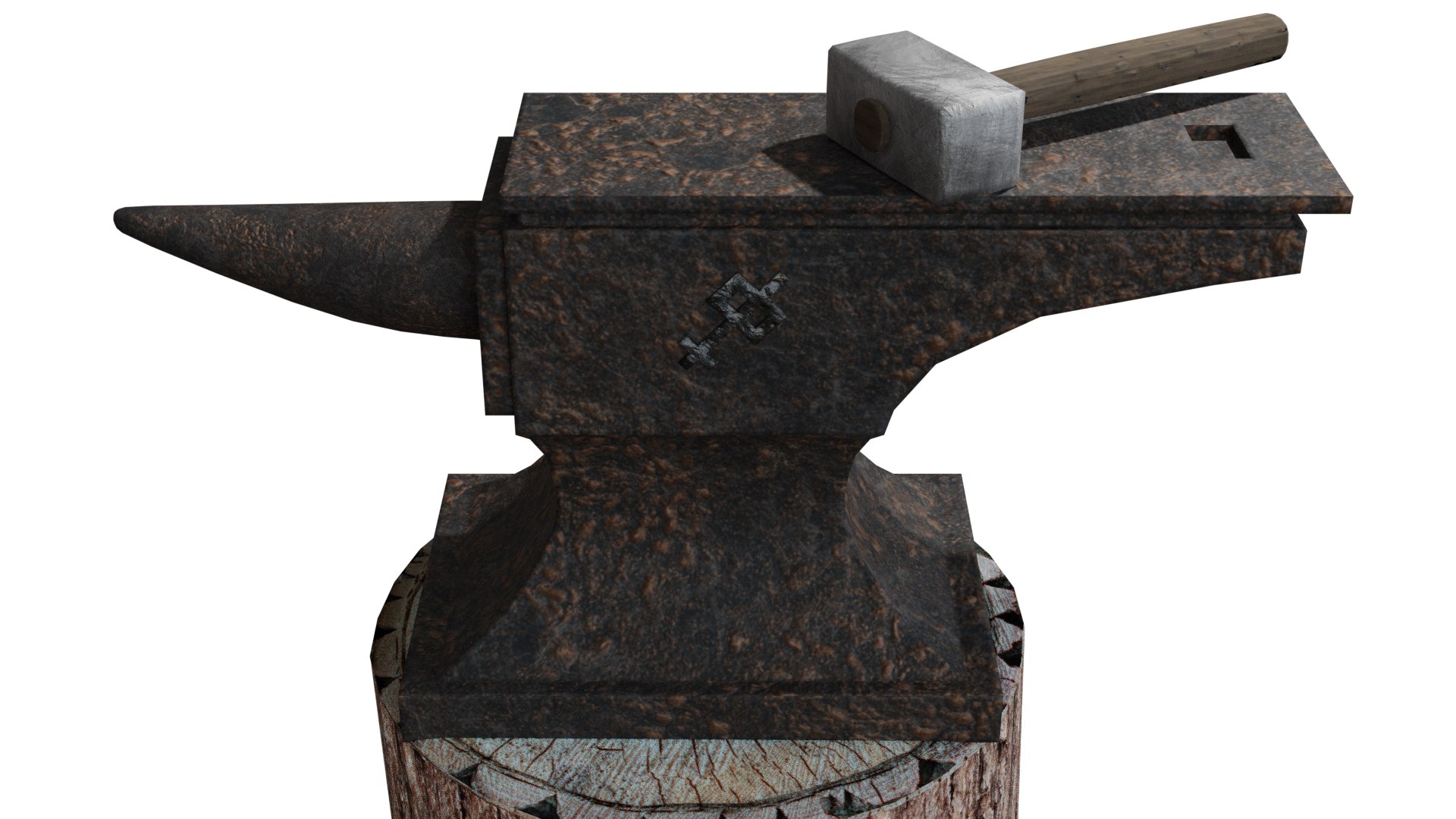 3D medieval blacksmith hammer anvil model - TurboSquid 1507334