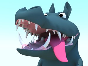 3D crocodile cartoony character