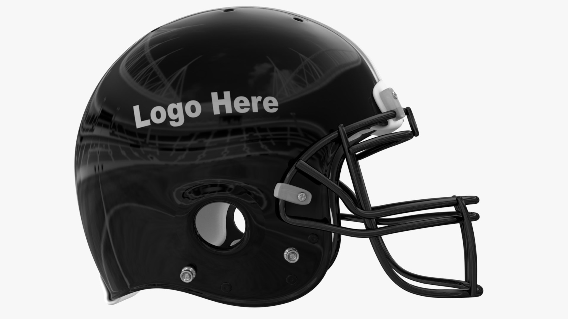 3D black football helmet TurboSquid 1497491