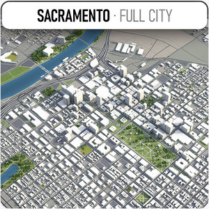 city sacramento surrounding area 3D model