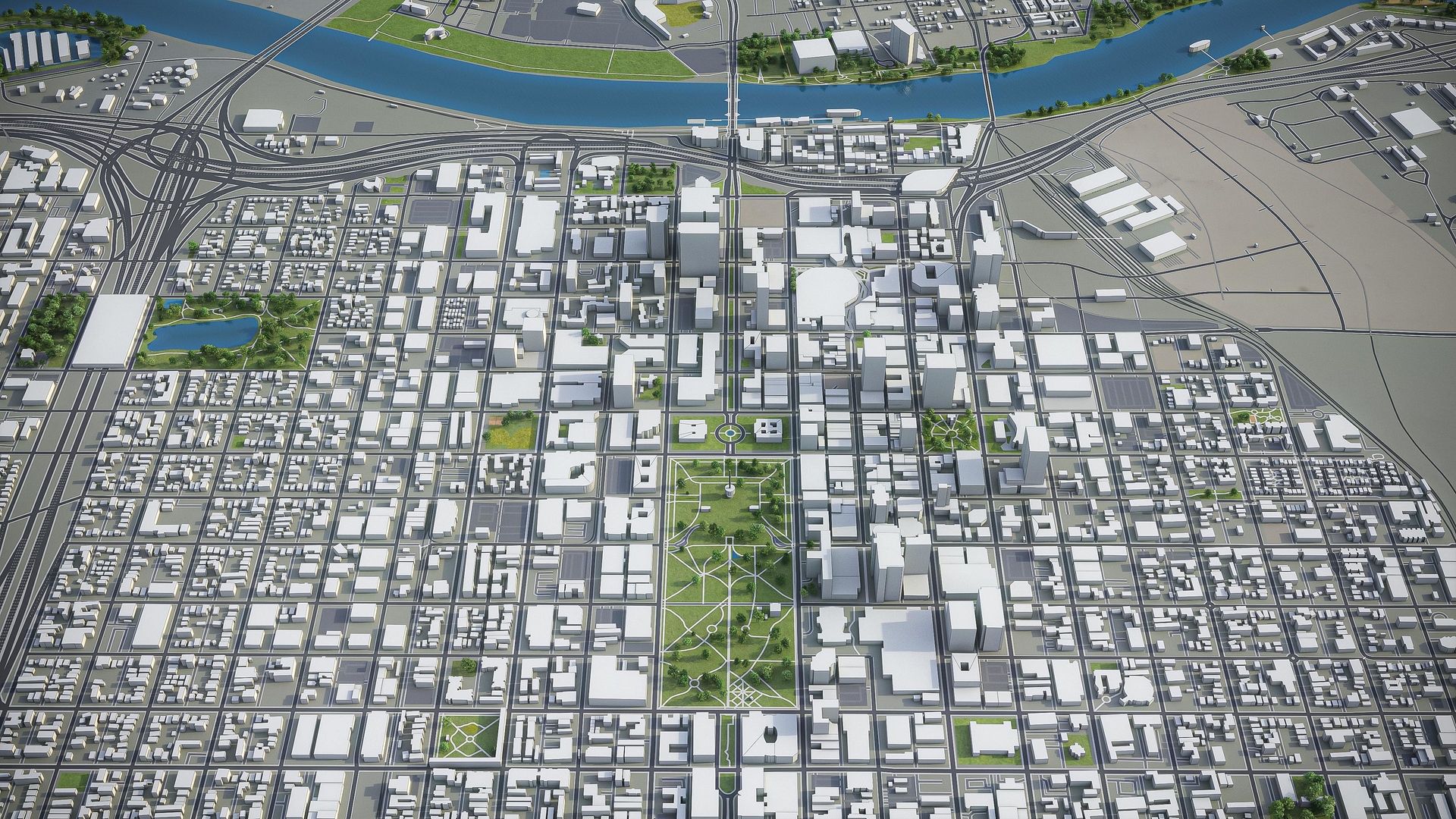 City sacramento surrounding area 3D model TurboSquid 1404119