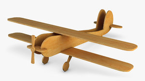 wooden toy plane v 3D