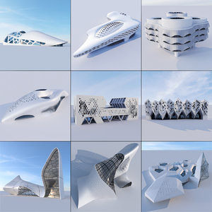 futuristic building 3D model