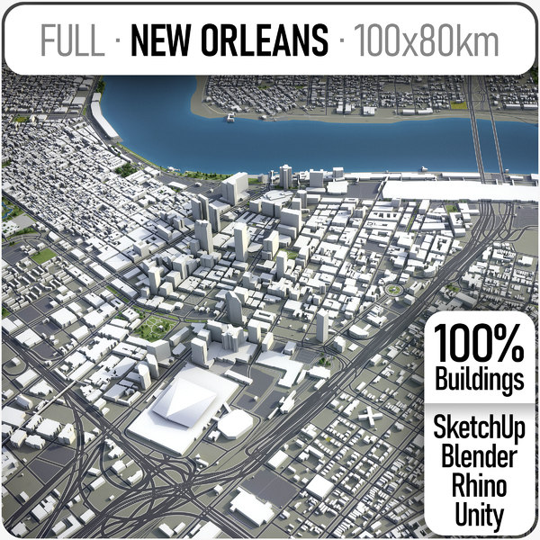 3D city new orleans area