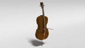3D cello modeled bow model