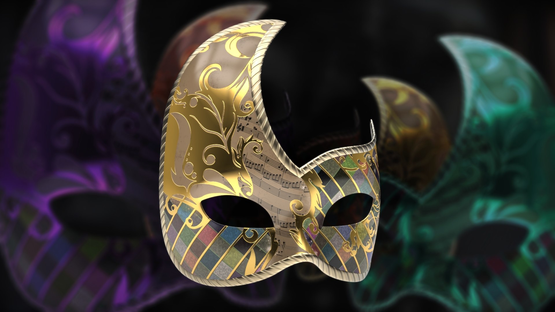 mask wolf civette rondine3d模型